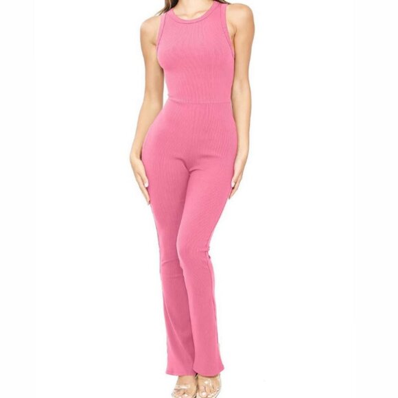 LA Luxe Perfect Flare Jumpsuit - Picture 1 of 8
